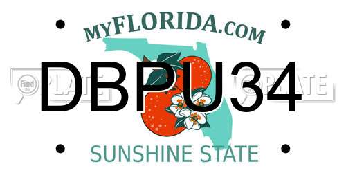 DBPU34 Florida License Plate