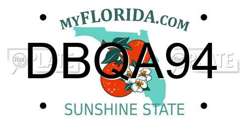 DBQA94 Florida License Plate