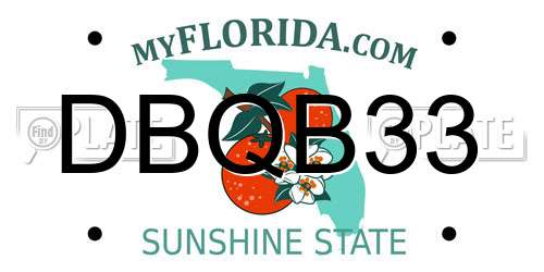 DBQB33 Florida License Plate