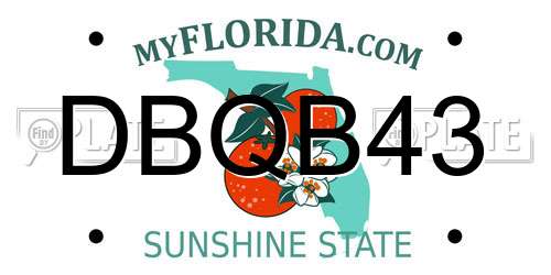DBQB43 Florida License Plate