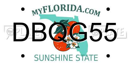 DBQG55 Florida License Plate