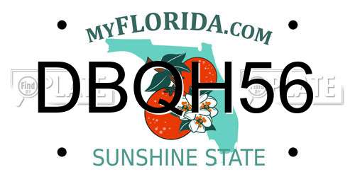 DBQH56 Florida License Plate