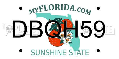 DBQH59 Florida License Plate