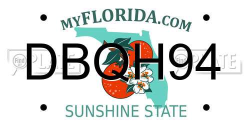 DBQH94 Florida License Plate