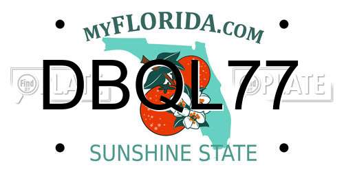 DBQL77 Florida License Plate