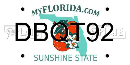 DBQT92 Florida License Plate