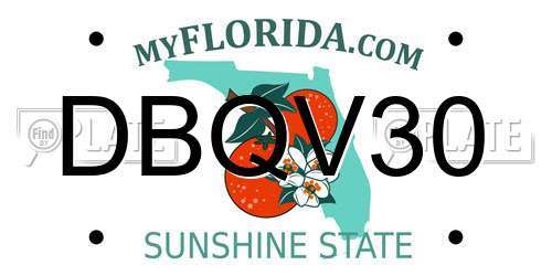 DBQV30 Florida License Plate