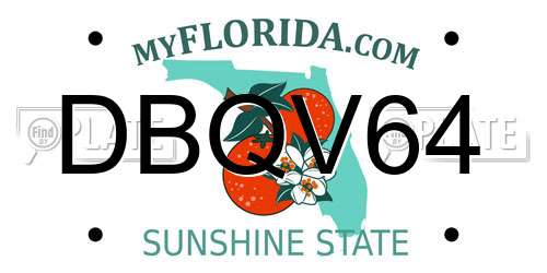 DBQV64 Florida License Plate