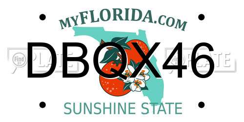 DBQX46 Florida License Plate