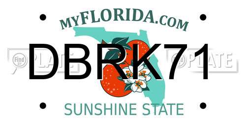 DBRK71 Florida License Plate