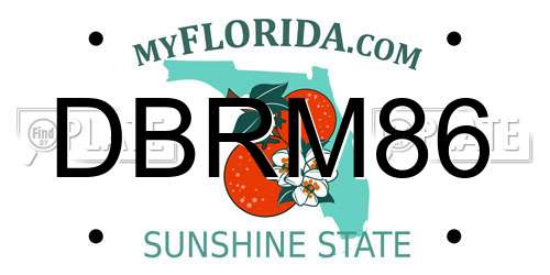 DBRM86 Florida License Plate
