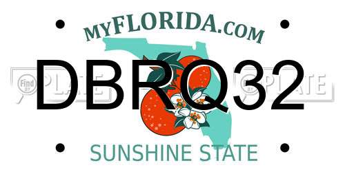 DBRQ32 Florida License Plate