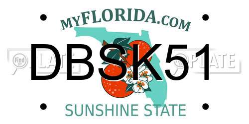 DBSK51 Florida License Plate