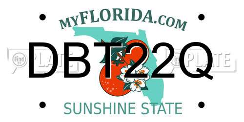 DBT22Q Florida License Plate