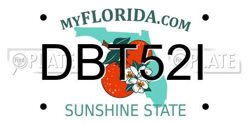 DBT52I Florida License Plate