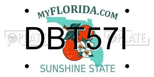 DBT57I Florida License Plate