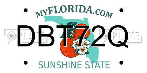 DBT72Q Florida License Plate