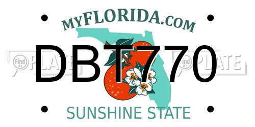 DBT770 Florida License Plate