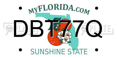 DBT77Q Florida License Plate