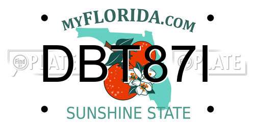 DBT87I Florida License Plate
