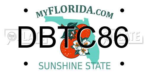 DBTC86 Florida License Plate