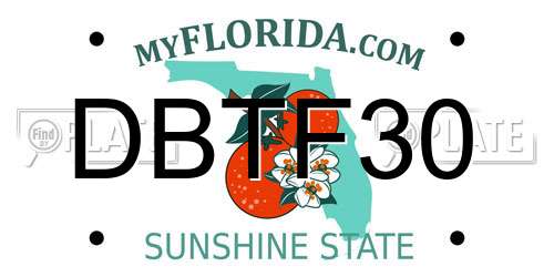 DBTF30 Florida License Plate