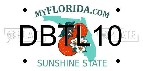 DBTL10 Florida License Plate