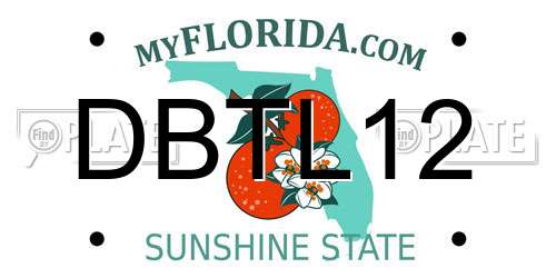 DBTL12 Florida License Plate