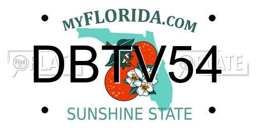 DBTV54 Florida License Plate