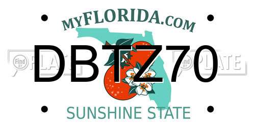 DBTZ70 Florida License Plate