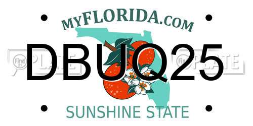 DBUQ25 Florida License Plate