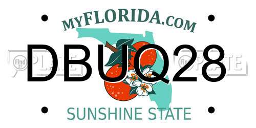 DBUQ28 Florida License Plate