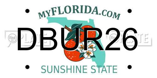 DBUR26 Florida License Plate