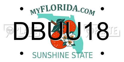 DBUU18 Florida License Plate