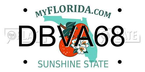 DBVA68 Florida License Plate