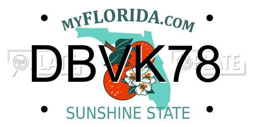 DBVK78 Florida License Plate