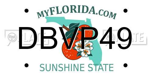 DBVP49 Florida License Plate