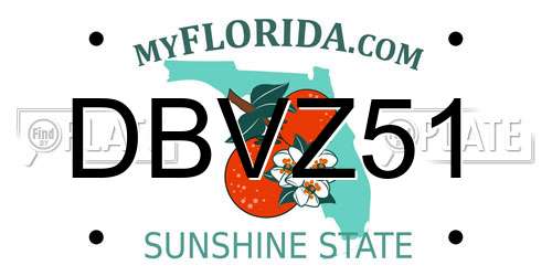 DBVZ51 Florida License Plate