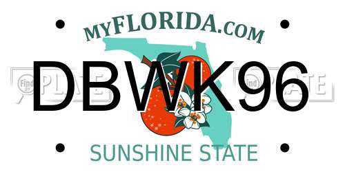 DBWK96 Florida License Plate