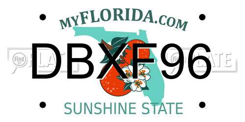 DBXF96 Florida License Plate