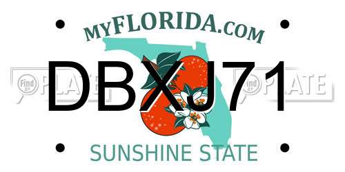 DBXJ71 Florida License Plate