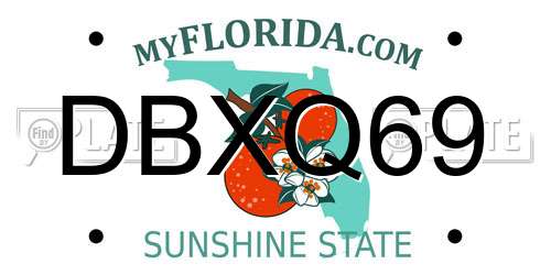 DBXQ69 Florida License Plate