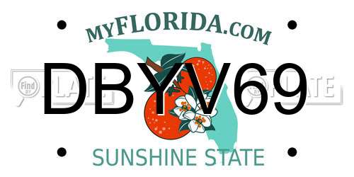 DBYV69 Florida License Plate