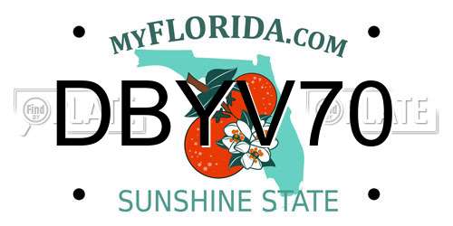 DBYV70 Florida License Plate