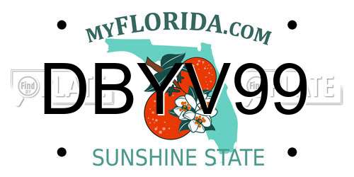 DBYV99 Florida License Plate