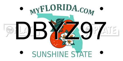DBYZ97 Florida License Plate
