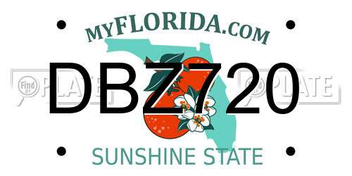 DBZ720 Florida License Plate