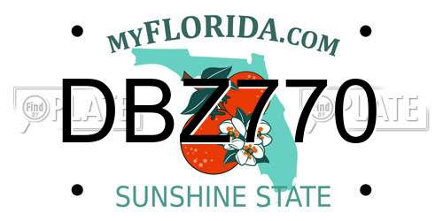 DBZ770 Florida License Plate