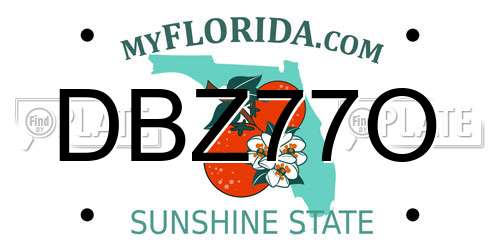 DBZ77O Florida License Plate