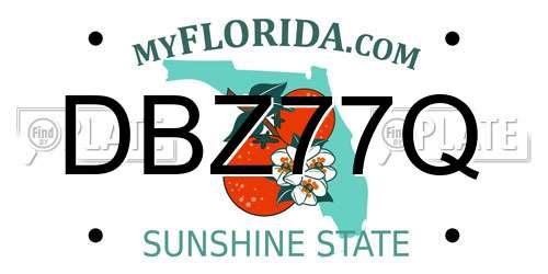 DBZ77Q Florida License Plate